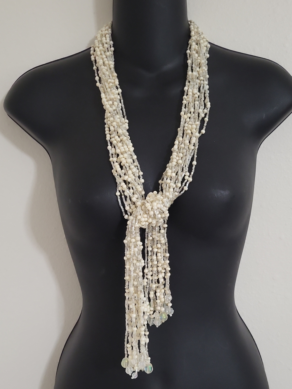 Joan Rivers Multi-Strand Beaded Pearl Crystal Lariat Necklace